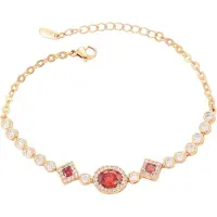 Faina Pulsera oro rosa / rojo claro / transparente