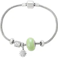 Faina Pulsera verde claro / plata