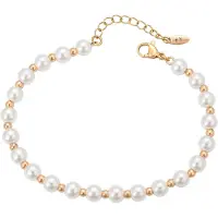 NAEMI Pulsera oro / blanco perla