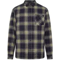 KnowledgeCotton Apparel - Regular Fit Checkered Shirt - Camisa size S, gris
