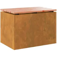 vidaXL Banco de jardín para 1 persona, 60 x 40 x 43 cm, color óxido, diseño rectangular