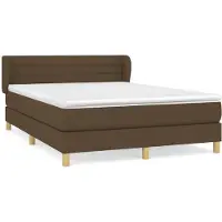 Syfax Cama box spring con colchón tela marrón oscuro 140x190 cm