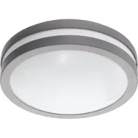 Eglo LOCANA-C, Lámpara de pared/techo para exteriores, plateada, de plástico, IP44, Clase I, luz blanca