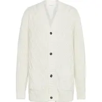 KnowledgeCotton Apparel - Cotton Diamond Cardigan Knit - Chaqueta de lana size XL, blanco