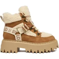 Buffalo Botines con cordones 'Aspen' beige claro / marrón
