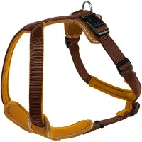 Hunter - Harness Neoprene - Arnés para perro size Bauchumfang 53-65 cm - Halsumfang 42 cm, marrón/ karamell