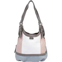 Tom Tailor Bolso de hombro 'Juna' azul ahumado / taupe / altrosa / blanco