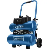 Scheppach Compresor HC20Si-Twin Ultra-Silencioso, compresor de aire con doble depósito | 750W | 10 bar | 20L | sin aceite | Capacidad de aspiración de 200 L/min | 54 db