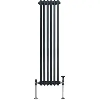 MonsterShop Radiador tradicional de dos columnas - 1500 x 292 mm - Gris antracita
