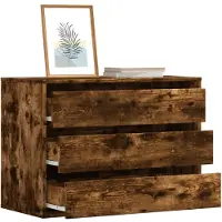 vidaXL Cómoda, color roble ahumado, 80x41x58 cm, fabricada en material de madera