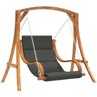 vidaXL : Silla colgante estilo Hollywood con cojín, fabricada en madera maciza de abeto con acabado en teca