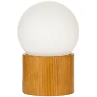 Pauleen Woody Shine lámpara de mesa madera vidrio