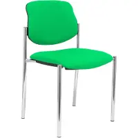 Nowy Styl Silla con estructura fija, modelo Villalgordo, color verde, con detalles cromados