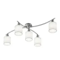 TRIO Lighting Lámpara de techo Garda pantallas de tela blanca