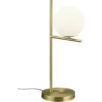 TRIO Lámpara de mesa - Color dorado y amarillo - Blanco - Vidrio opalino - Metal - Altura: 52 cm