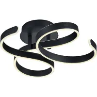 TRIO Lámpara de techo original, de diseño curvo y circular, ideal para la cocina, con un diámetro grande