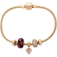 Faina Pulsera oro / rojo / negro / transparente
