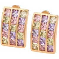 Faina Pendientes oro / manzana / lavanda / rosa