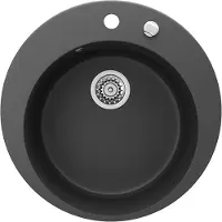 Bergström Fregadero Negro 50.5 x 50.5 cm Redondo, Model 12539
