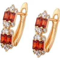 Faina Pendientes oro rosa / rojo