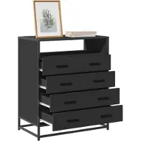 vidaXL Armario con cajones, color negro, 70x41x83,5 cm, fabricado en material de madera
