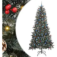 vidaXL Árbol de Navidad artificial, color verde, 240 cm, fabricado con PVC, plástico y acero