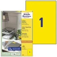 Avery Zweckform 3473 Etiquetas universales A4 210 x 297 mm amarillas (100 etiquetas)