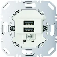 Hager Enchufe USB Berker, 230V, modelo 260209, doble, 3.0A, con aro de sujeción rectangular, color blanco polar