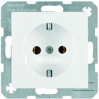 Hager Enchufe Berker SCHUKO S.1, color rojo, acabado brillante, 1 unidad.