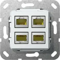 Gira 4847737, 4 conectores RJ-45, color blanco