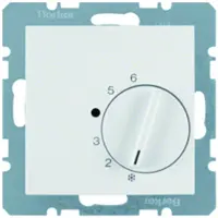 Hager Termostato de ambiente BER S1, modelo 20261909, con interruptor de contactos, color blanco polar mate