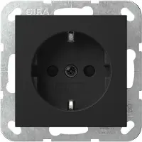 Gira Enchufe giratorio SCHUKO, con toma de tierra, sistema 55, color negro, mate, 1 unidad.