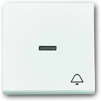 ABB Interruptor de doble palanca con el símbolo "Timbre" impreso, modelo 1789 KI-84, color blanco estudio, 1 unidad.