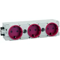 Hager Enchufe , triple, con sistema Wago, modelo GS30003020, perfil en C, color rojo intenso