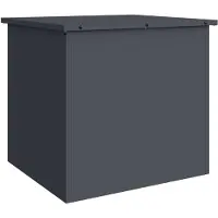 vidaXL Caja de almacenamiento para jardín, acero galvanizado, 55 x 50,5 x 50 cm, 117 litros