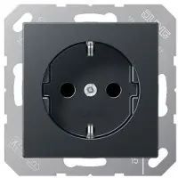 JUNG Enchufe JG SCHUKO, 16A, 250V, modelo A1520BFANM, serie A, color gris antracita mate