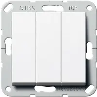 Gira INTERRUPTOR GIRATORIO 283203, triple, sistema de conmutación, color blanco puro brillante