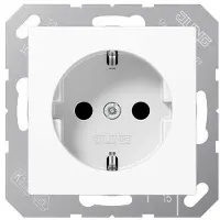 JUNG Enchufe JG SCHUKO, serie A, color blanco alpino, 16A, 250V, modelo A1520BFKIWW