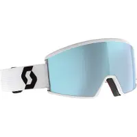 SCOTT - Máscaras de esquí - Ambit Compact Mineral White/Black AMP Ice Chrome S2 de Silicona - Blanco