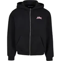 Lost Youth Sudadera con cremallera 'Responsibly Irresponsible' rosa / negro