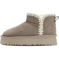 Derimod Botas de tobillo taupe / blanco