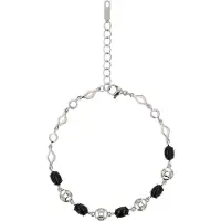 NAEMI Pulsera negro / plata / transparente