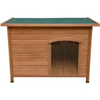 Monster Cabaña grande para perros, hecha de madera de pino, color marrón, de 115,5 x 78,5 x 80 cm, apta para interior y exterior, con suelo elevado