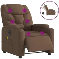 Syfax Sillón reclinable de masaje eléctrico tela marrón