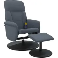Syfax Sillón reclinable masaje con reposapiés terciopelo gris oscuro
