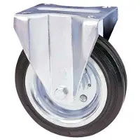 ALDO VALSECCHI Ruedas industriales de goma con placa fija "80A" - diámetro: 100 mm x 30 mm, placa: 100 mm x 85 mm - capacidad: 128 horas, peso: 70 kg