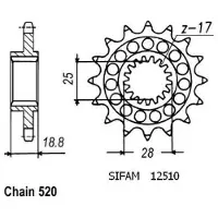 Sifam Piñón Delantero 12510cz17