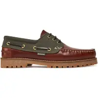 Barbour para hombre. MFO0795 Náuticos de Piel Deck Boat marrón, verde (45), Plano, Cordones, Casual, outlet 2026.