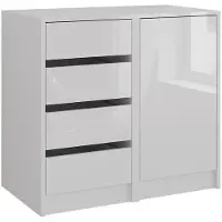 Vicco Aparador Sherry Blanco/blanco alto brillo 80.2 x 76 cm 2 partes, Model 57719