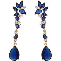 Gaya Pendientes azul oscuro / oro / transparente